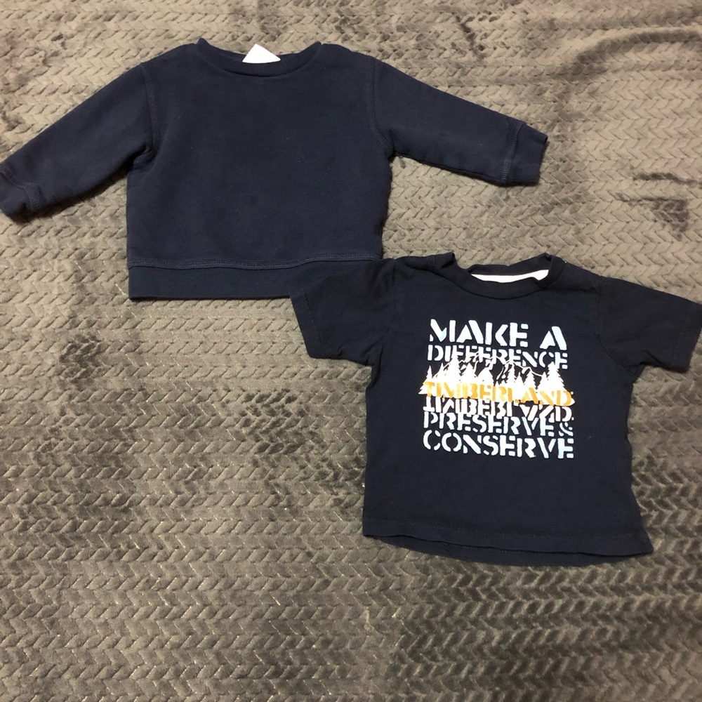 Timberland Navy Blue Kids Graphic Tee and Miniwear Set